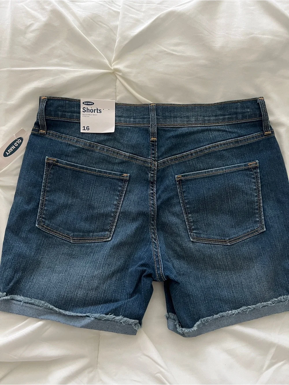 Old Navy Girls Dark Blue Rolled-Hem Denim Shorts